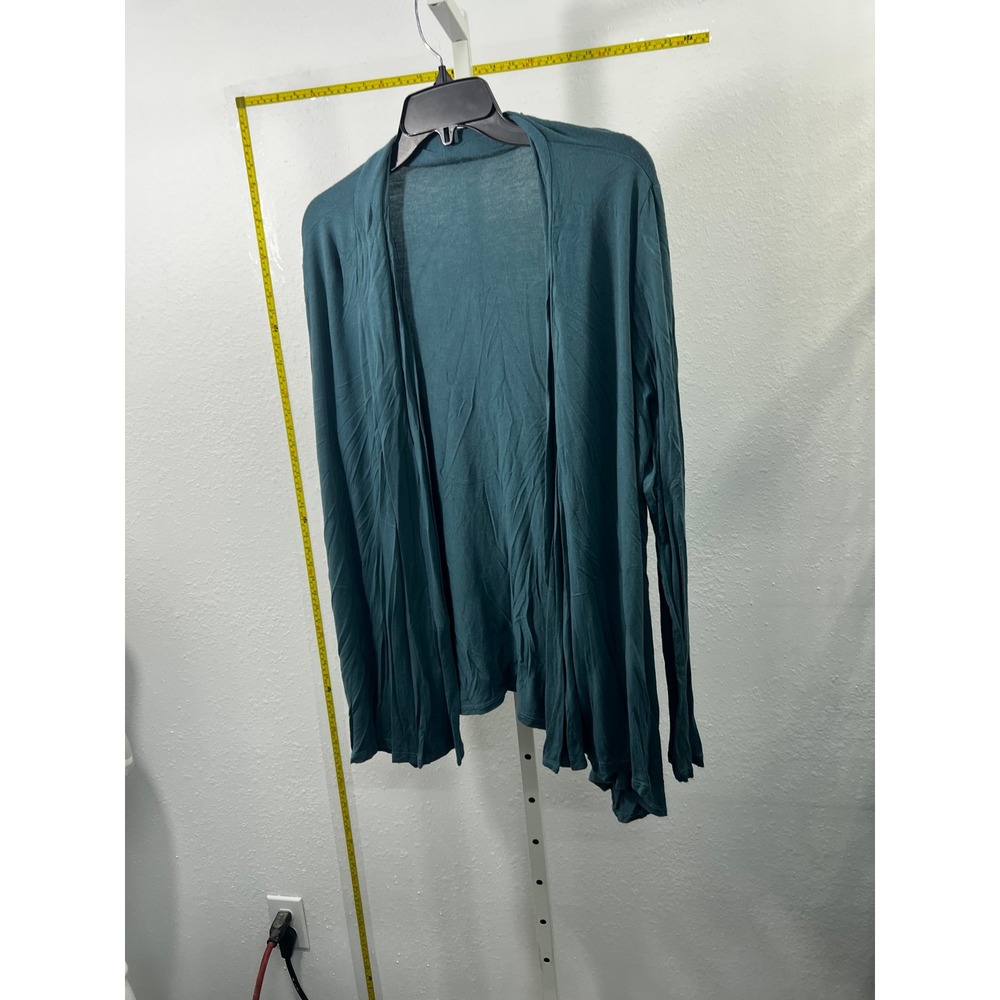 Front of Closet Teal Blue Open Front Cardigan Lightweight Long Sleeve Draped M